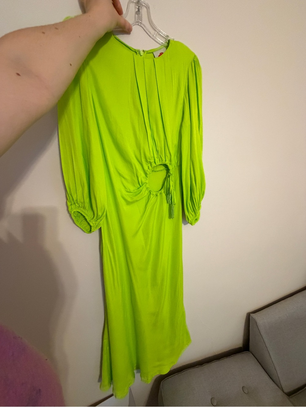 FARM Rio Lime Green Twist-Ring Midi Dress - Picture 8 of 9